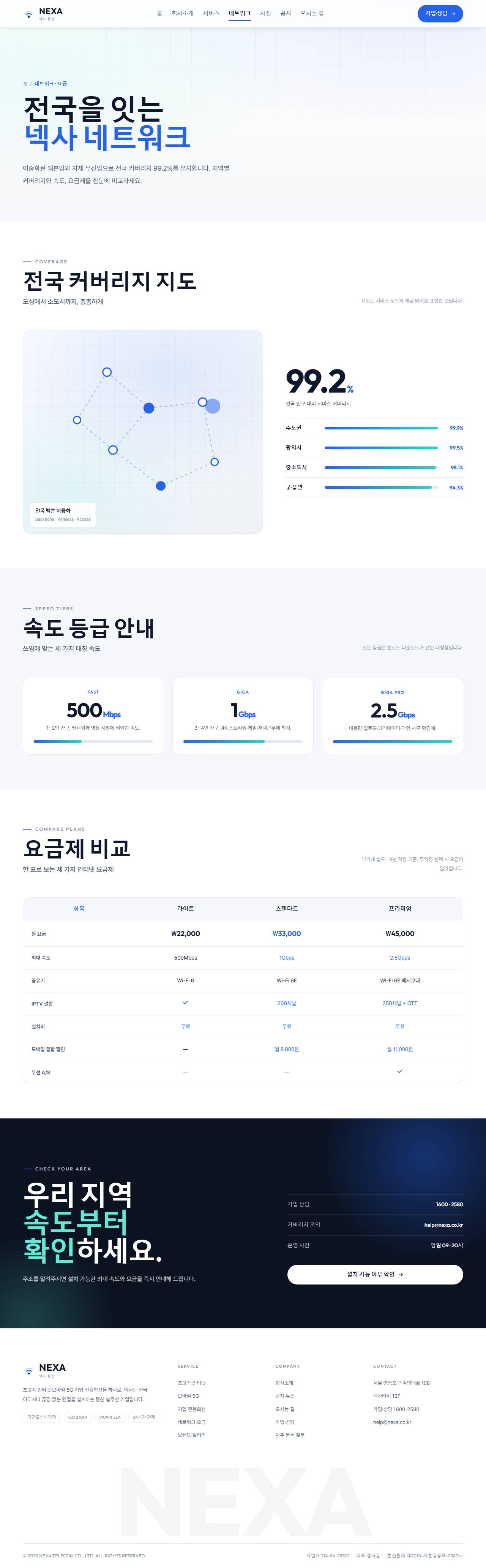 NEXA 넥사 — 통신·네트워크 (라이트 시그널 코발트) — 네트워크